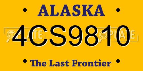 4CS9810 Alaska License Plate