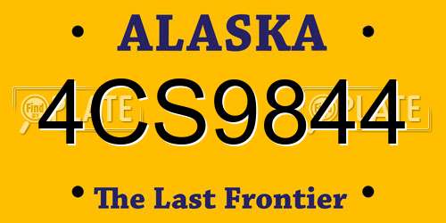 4CS9844 Alaska License Plate