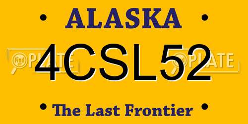 4CSL52 Alaska License Plate