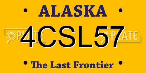 4CSL57 Alaska License Plate