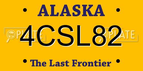 4CSL82 Alaska License Plate