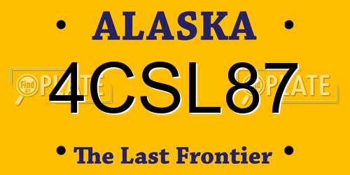 4CSL87 Alaska License Plate