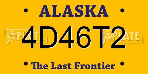 4D46T2 Alaska License Plate