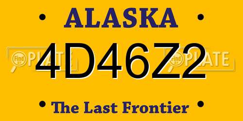 4D46Z2 Alaska License Plate