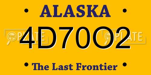 4D70O2 Alaska License Plate