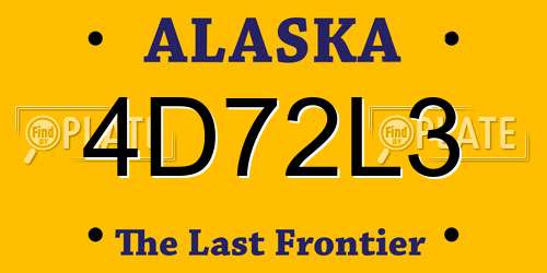4D72L3 Alaska License Plate