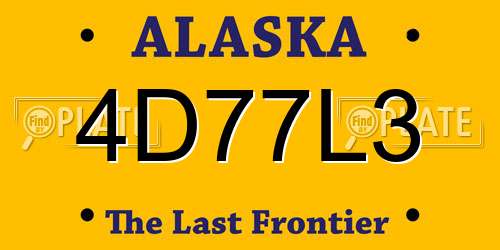 4D77L3 Alaska License Plate
