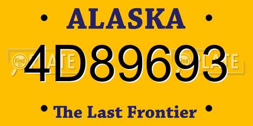 4D89693 Alaska License Plate