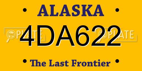 4DA622 Alaska License Plate