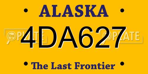 4DA627 Alaska License Plate