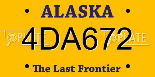 4DA672 Alaska License Plate