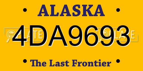 4DA9693 Alaska License Plate