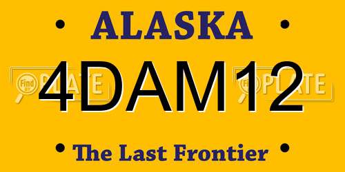 4DAM12 Alaska License Plate