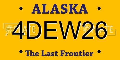 4DEW26 Alaska License Plate