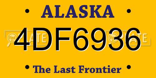 4DF6936 Alaska License Plate