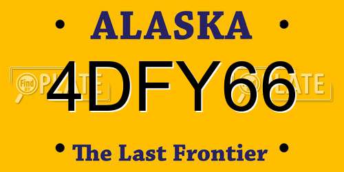 4DFY66 Alaska License Plate