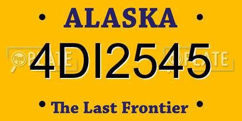 4DI2545 Alaska License Plate