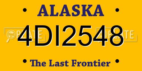 4DI2548 Alaska License Plate