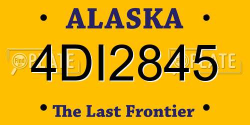 4DI2845 Alaska License Plate