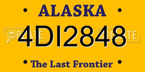 4DI2848 Alaska License Plate