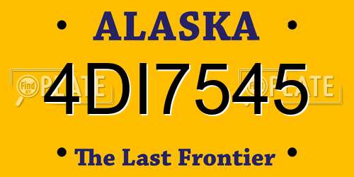 4DI7545 Alaska License Plate