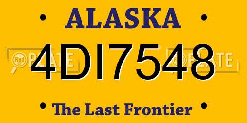 4DI7548 Alaska License Plate
