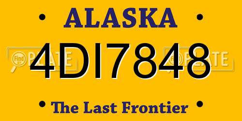 4DI7848 Alaska License Plate