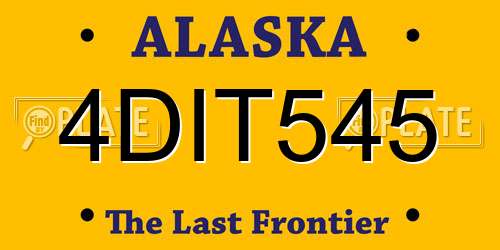 4DIT545 Alaska License Plate