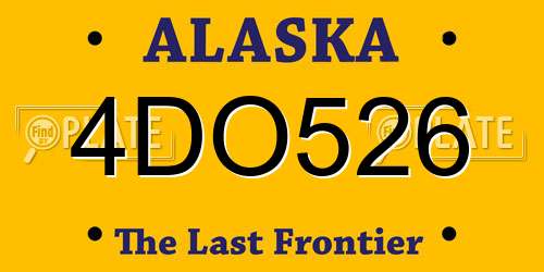 4DO526 Alaska License Plate