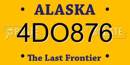4DO876 Alaska License Plate