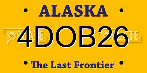 4DOB26 Alaska License Plate