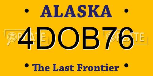 4DOB76 Alaska License Plate