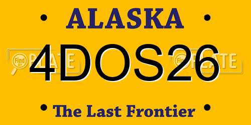 4DOS26 Alaska License Plate