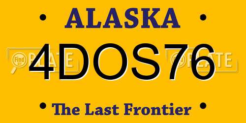 4DOS76 Alaska License Plate