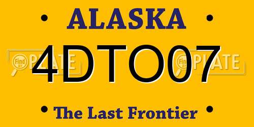 4DTO07 Alaska License Plate