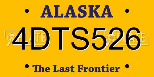 4DTS526 Alaska License Plate