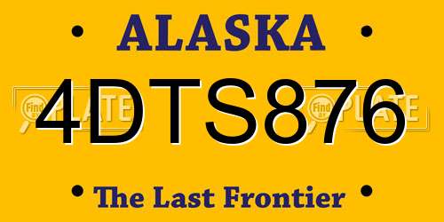 4DTS876 Alaska License Plate