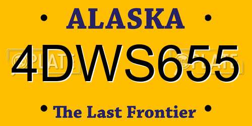 4DWS655 Alaska License Plate