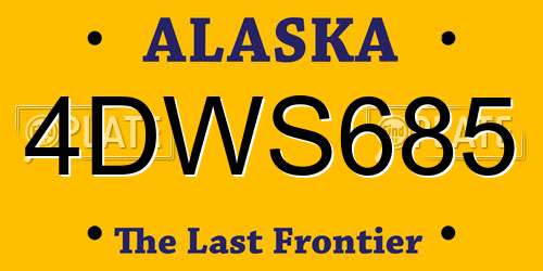 4DWS685 Alaska License Plate