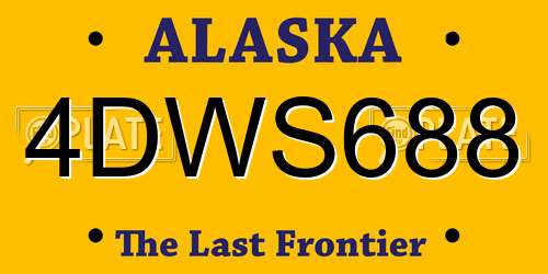 4DWS688 Alaska License Plate