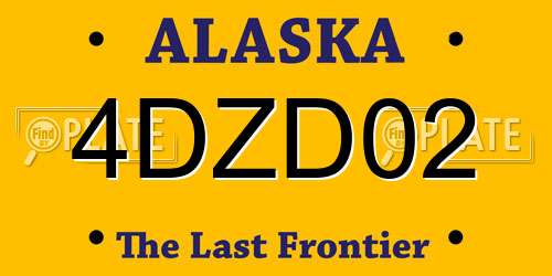 4DZD02 Alaska License Plate