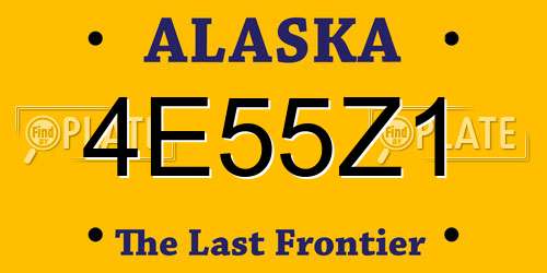 4E55Z1 Alaska License Plate