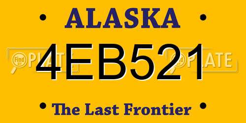 4EB521 Alaska License Plate