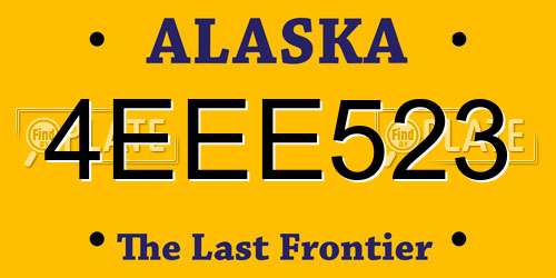 4EEE523 Alaska License Plate