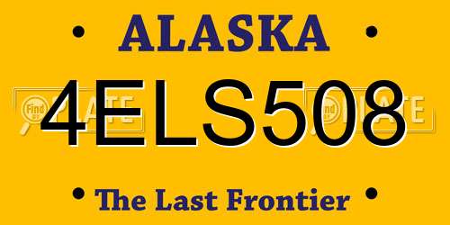 4ELS508 Alaska License Plate