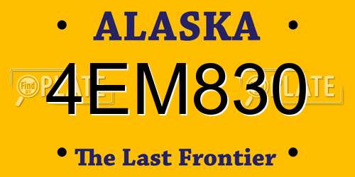 4EM830 Alaska License Plate