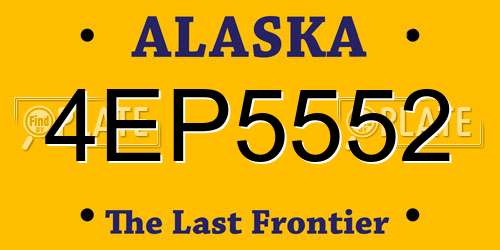 4EP5552 Alaska License Plate