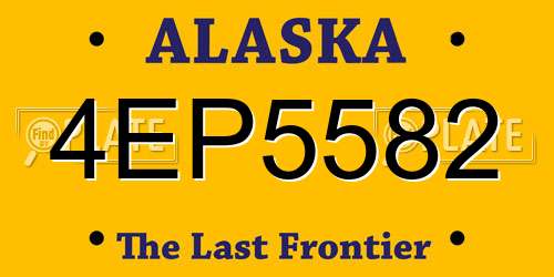 4EP5582 Alaska License Plate