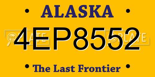 4EP8552 Alaska License Plate