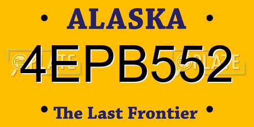4EPB552 Alaska License Plate